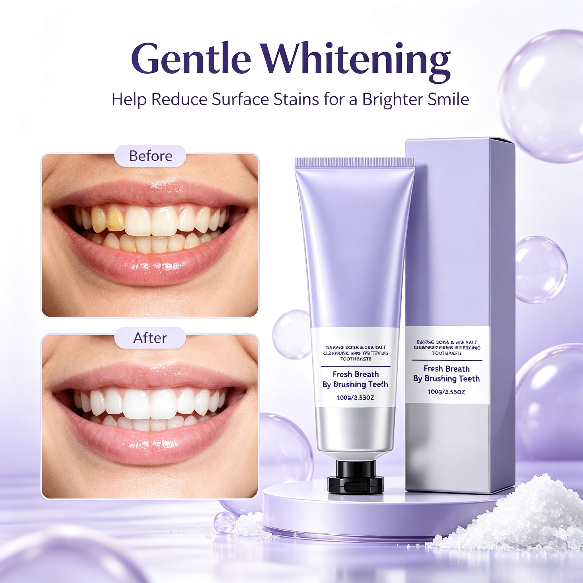 Teeth Whitening Baking Soda - Baking Soda & Sea Salt Toothpaste,