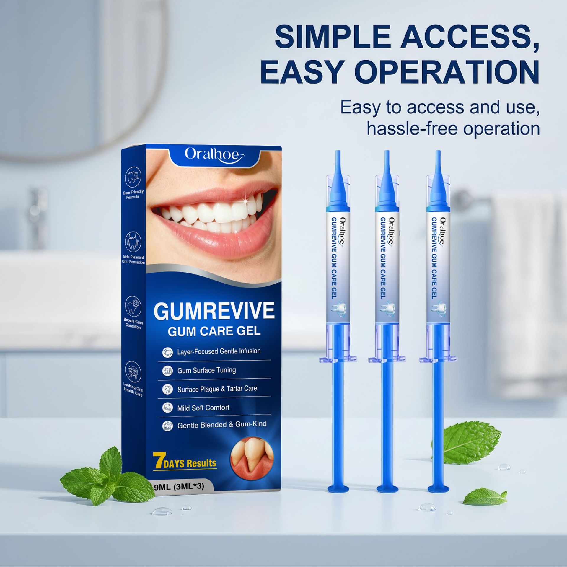Teeth Whitening From Home - Oral Care Gel 3Pcs Gum Cleaning