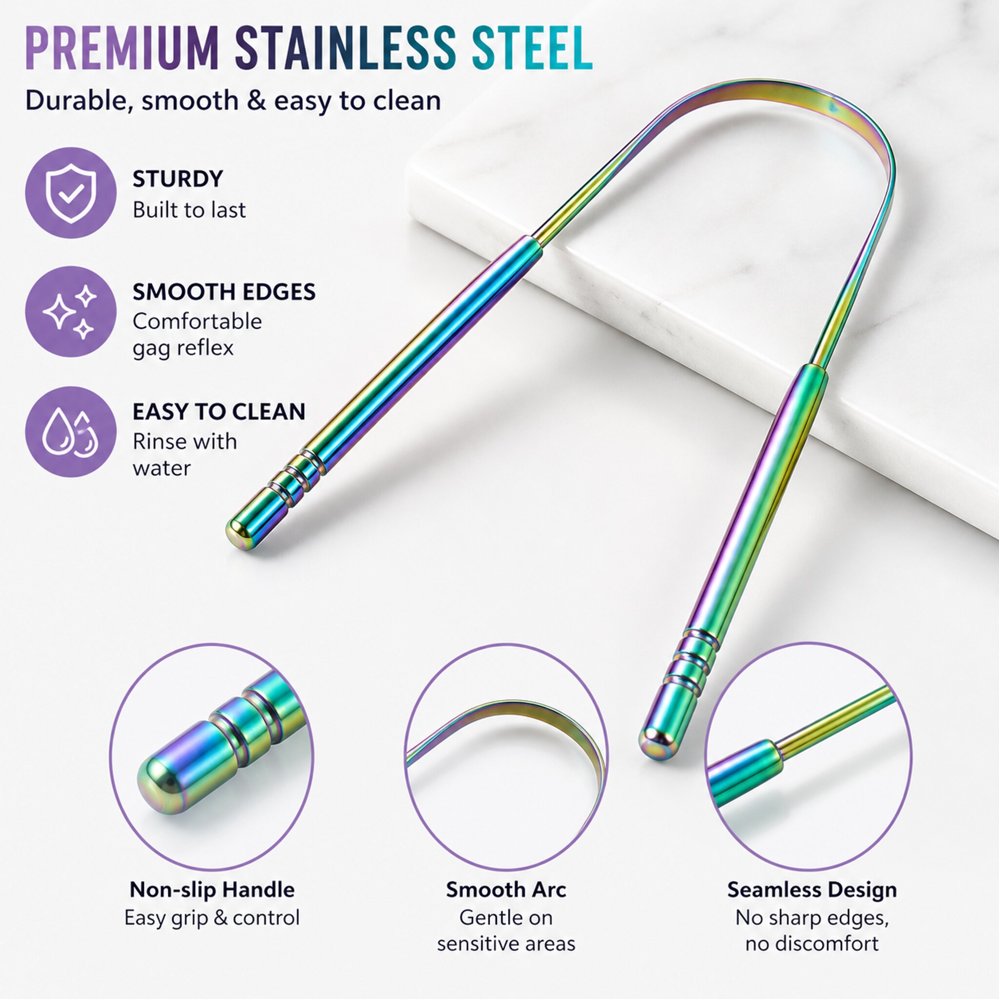 Metal Tongue Cleaner Stainless - огляд і ціна Tongue Scraper Metal