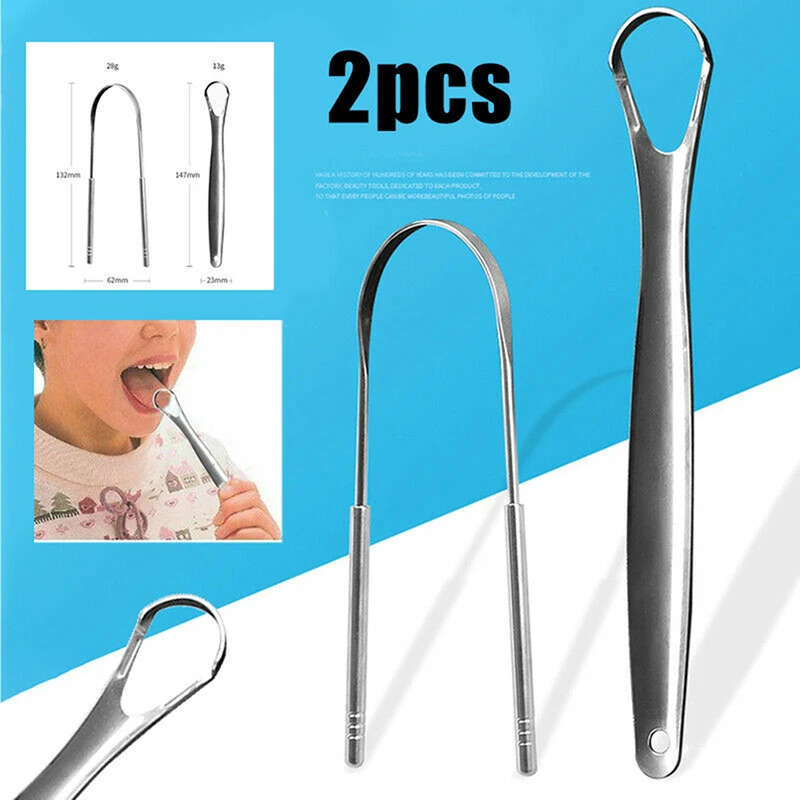 2Pcs Oral Tongue Cleaner Tongu - огляд і ціна Tongue Scraper Metal