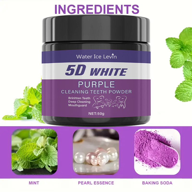 5D White Purple Cleaning Tooth - огляд і ціна Teeth Whitening Baking Soda