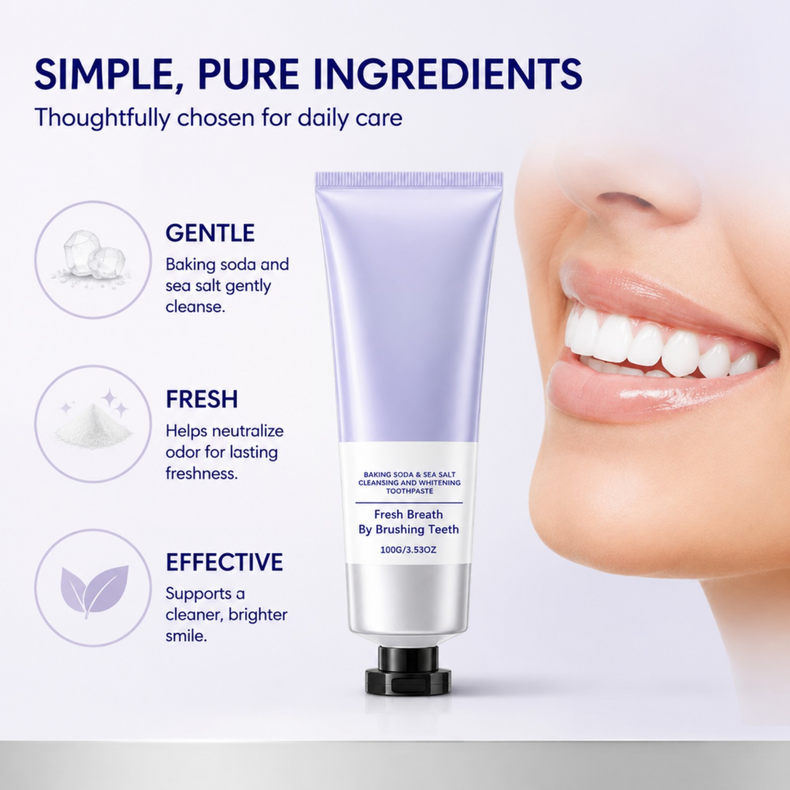 Baking Soda Sea Salt Toothpast - огляд і ціна Teeth Whitening Baking Soda
