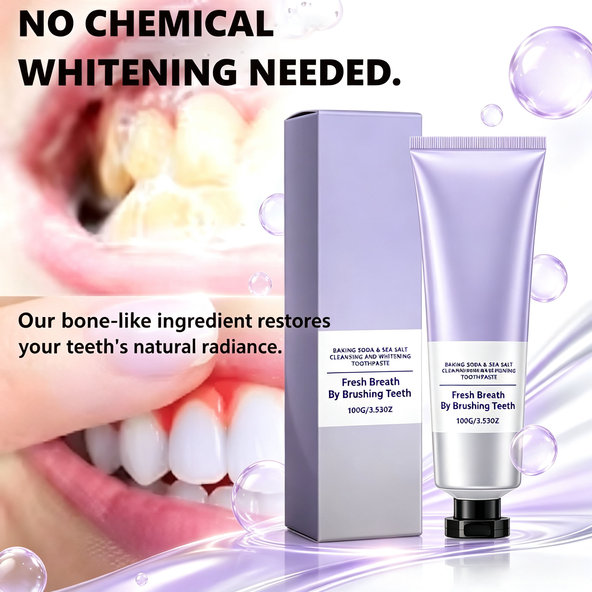 Baking Soda & Sea Salt Toothpa - огляд і ціна Teeth Whitening Baking Soda