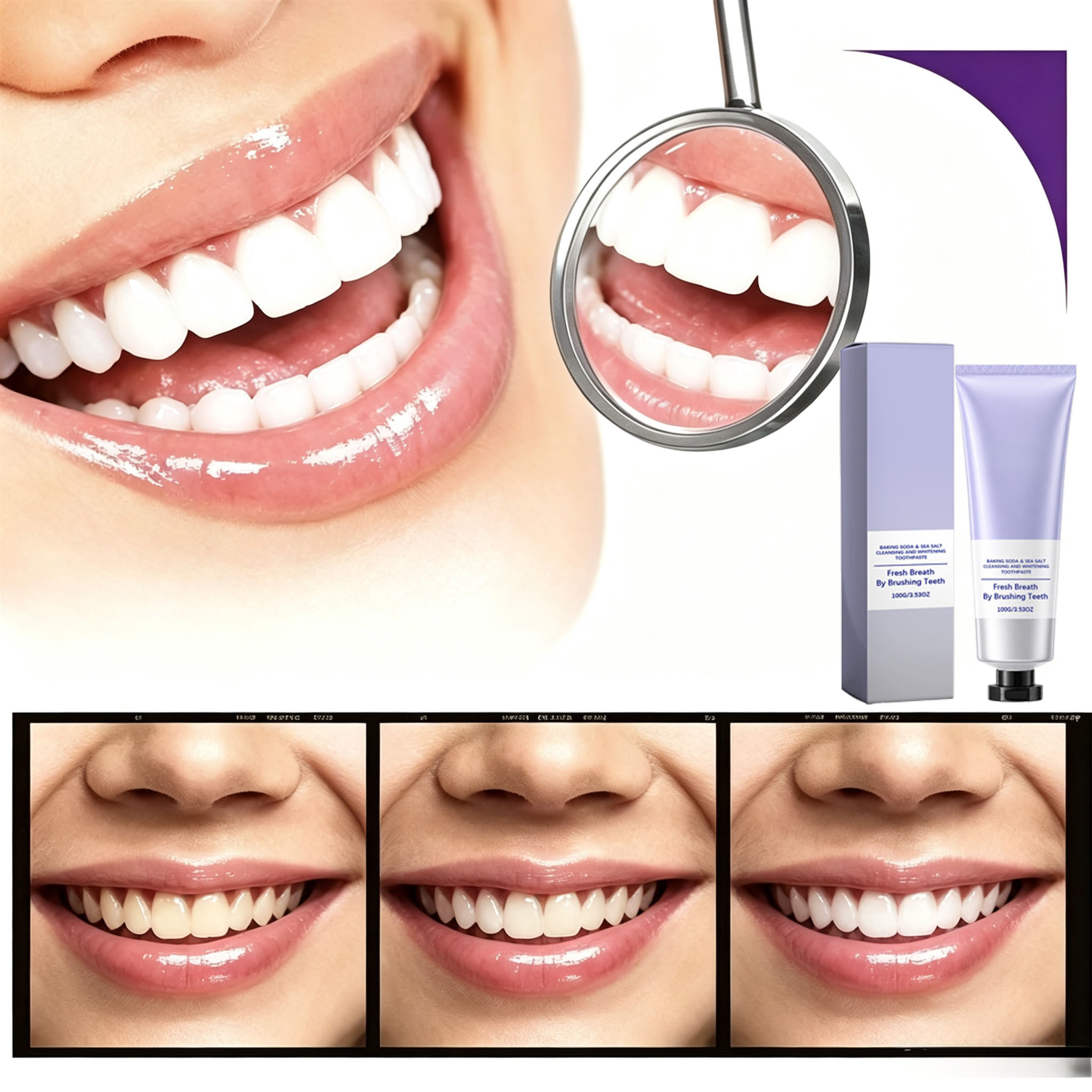 Baking Soda & Sea Salt Toothpa - огляд і ціна Teeth Whitening Baking Soda