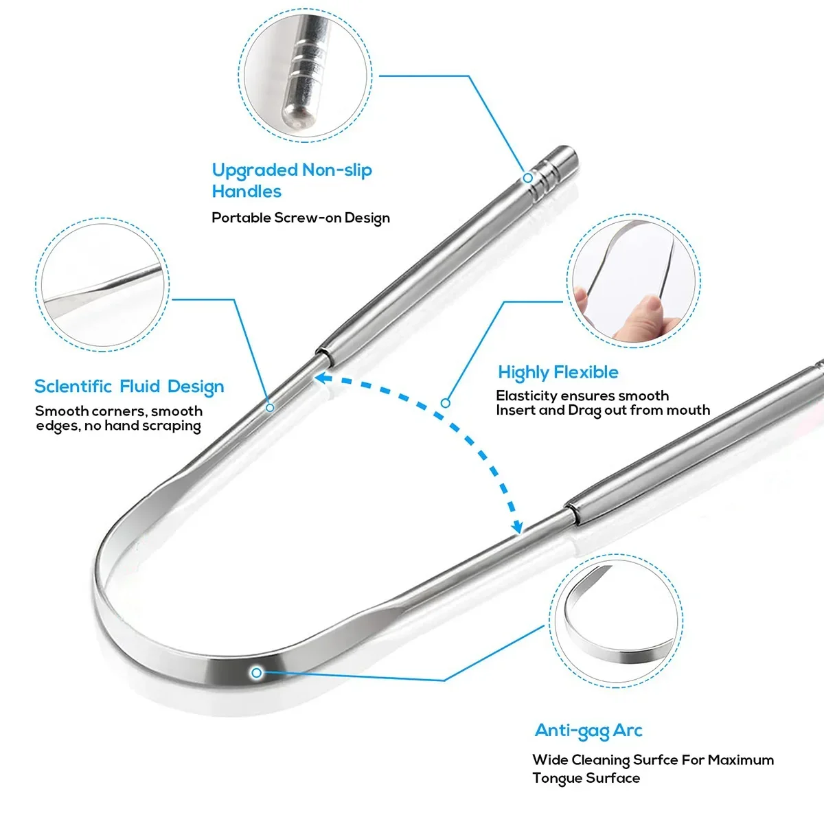 Premium 1pcs/3pcs Metal Tongue - огляд і ціна Tongue Scraper Metal